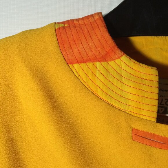 Vintage Joseph Ribkoff Womens Jacket Sz 8 Dark Yellow Button Closure Long Sleeve - Picture 6 of 8